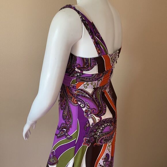 Bisou Bisou by Michele Bohbot Paisley Maxi Dress - Size 8 - Picture 9 of 14